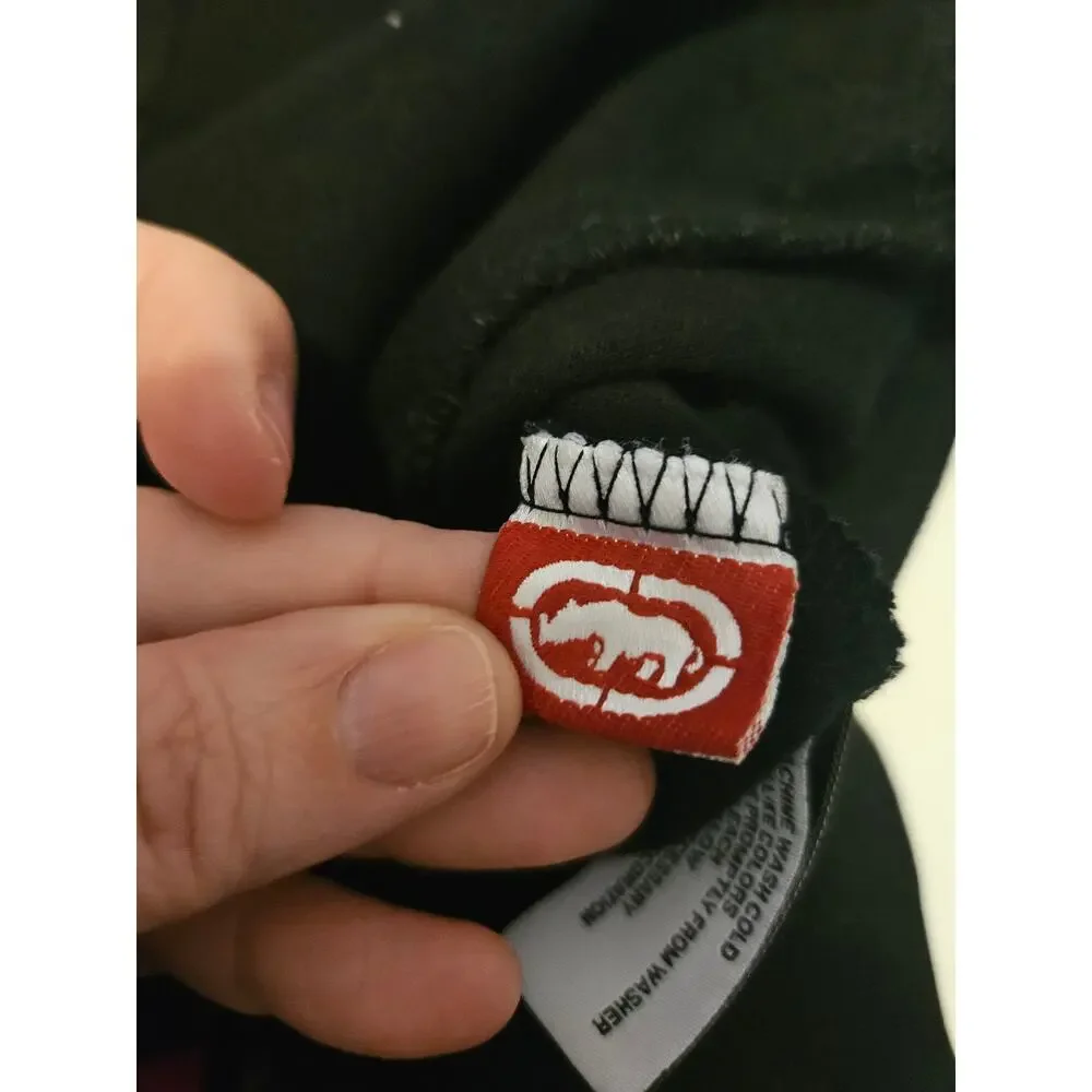 Ecko Unltd Track Jacket Y2K Black Logo Full Zip Streetwear 3XL